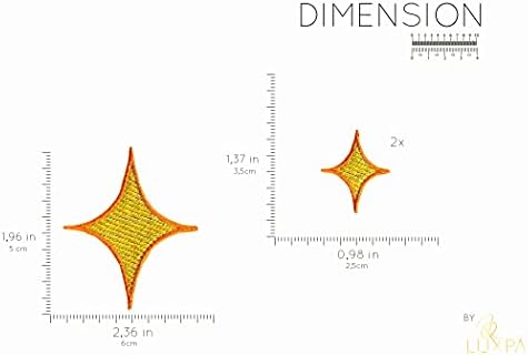 LUXPA - סט של כוכבי 3 יחידות - ברזל רקום באיכות כוכב פרימיום על תיקון - אפליקציה - DIY - יישום קל