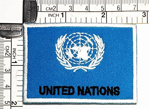קליינפלוס 2 יחידות. 1.7 על 2.6 אינץ'. האומות המאוחדות דגל תיקוני דגל סמל תלבושות אחיד טקטי צבאי רקום אפליקצית תיקון דקורטיבי תיקון אבזר תפירה