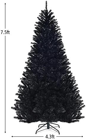 N/a 7.5ft צירים מלאכותי ליל כל הקדושים עץ חג המולד עץ מלא עם דוכן מתכת שחור