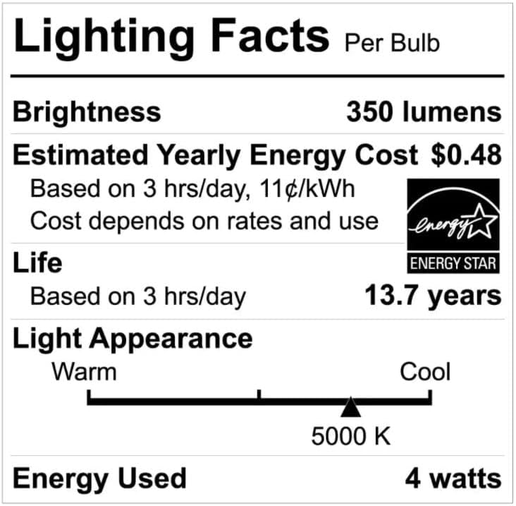 נורות אקוסמארט אקוסמארט 40 וואט שווה ערך ב11 נר אנרגיה ניתנת לעמעום כוכב זכוכית שקופה מנורת וינטג ' נורת לד