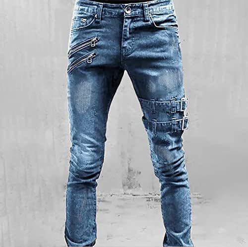 בית ילד מזדמן אמצע עלייה גברים של ג ' ינס בכושר קרע מכנסיים רזה ישר גברים של מכנסיים להחליק