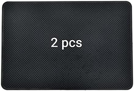 2 יח 'מחצלת שחורה ללא החלקה, 10.6 x 5.9 אנטי סליפ רפידות ג'ל רפידות דביקות לטלפון, משקפי שמש, CD, מפתחות, כרטיס ומטבע
