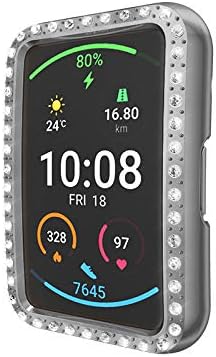 מארז Bling תואם ל- Huawei Watch Watch כיסוי מארז מחשב ציפוי מחשב מגן מגן מגן עם ריינסטון יהלום עבור Huawei Watch Fit Smartwatch