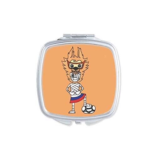 רוסית כדורגל נגן קריקטורה אמא מראה נייד קומפקטי כיס איפור כפול צדדי זכוכית