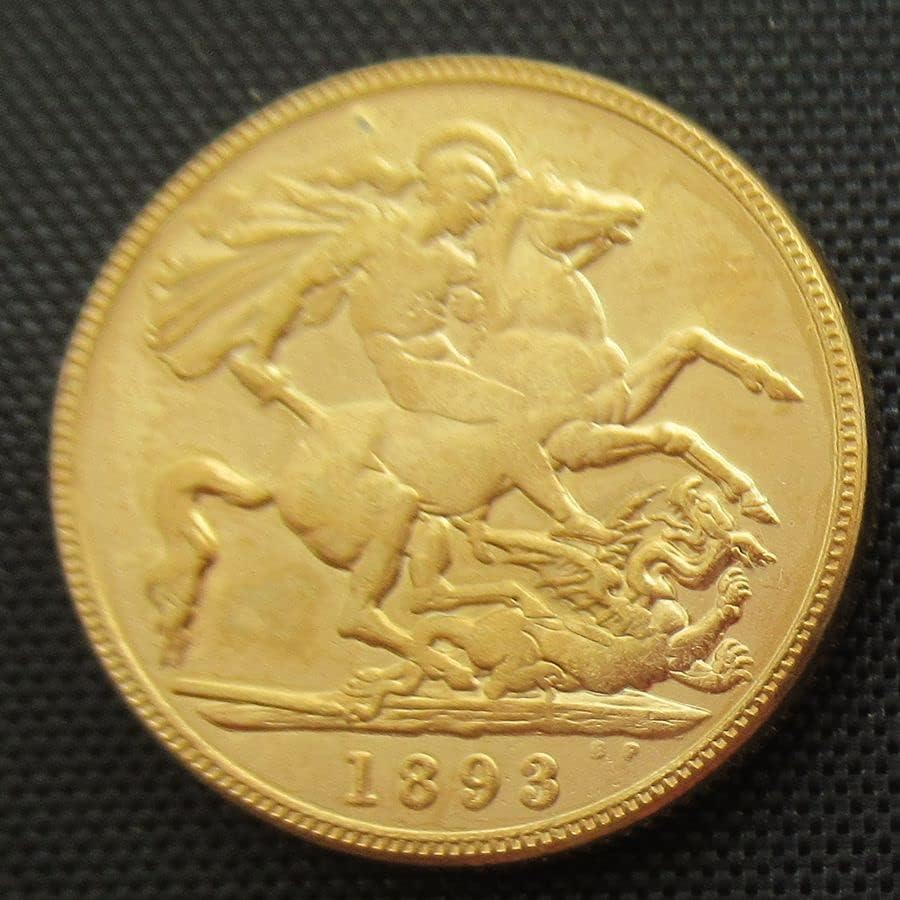 בריטניה 2 לישט 1893 העתק זר מטבע זיכרון מצופה זהב