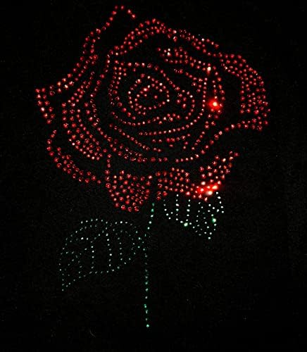 סט של 2 ברזל ורד אדום של בלינג על 7 '' גובה אבני חנן טלאי גביש חמות העברת חום העברת DIY Applique