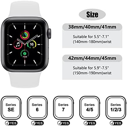 TopBang תואם להקת Apple Watch 42 ממ 44 ממ 45 ממ לגברים נשים, IWatch Silica Gel להקת רכה מתכווננת Apple Watch Sport החלפה לסדרה Apple Watch 7 6 5 4 3 2 1 SE