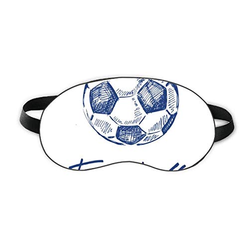 כדורגל קריקטורה פשוט דפוס כחול שינה מגן עיניים רך לילה כיסוי גוון כיסוי עיניים