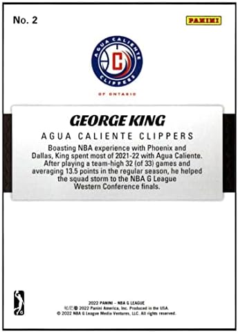 ג'ורג 'קינג RC 2021-22 פאניני NBA G ליגה מס' 2 ננומטר+ -MT+ תיבת כדורסל סט טרום-רוקי