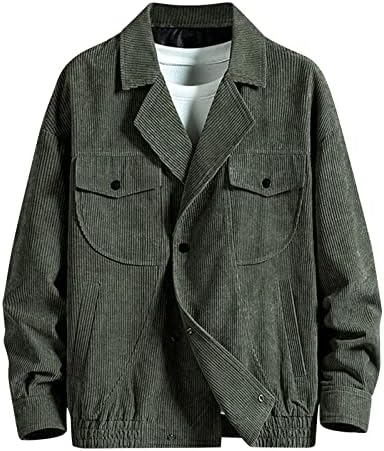 מגברים אופנה בצבע אחיד ז'קט חולצה מזדמן מחוך אחורי מעיל חורף