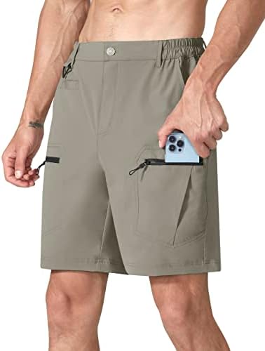 מכנסי טיול של KPSUN לטיולי מטען קצרים מטענים קלים מכנסיים קצרים טקטיים קלים מכנסי נסיעה יבש מהיר לקמפינג חיצוני גולף גולף