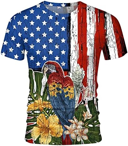 BMISEGM חולצות גברים קיץ דגל יום העצמאות לגברים דגל אביב/ספורט פנאי קיץ אימון גברים נוח נוח