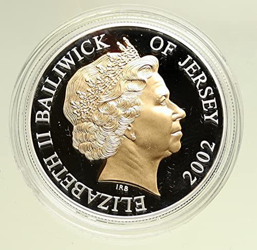 2002 JE 2002 ג'רזי מלכת בריטניה אליזבת II 50 שנה יובל ol 5 פאונד טוב לא מוסמך