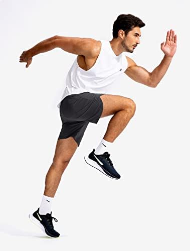 מכנסיים קצרים של פודולה של פודולה ספורטיבית 7 '' מכנסי אימון לחדר כושר לגברים אימוני ספורט קלים עם כיסי רוכסן