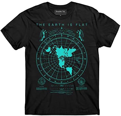 חולצת טריקו של מפת אדמה שטוחה, כדור הארץ הוא שטוח, רקיע, שקר נאסא, סדר עולם חדש שחור