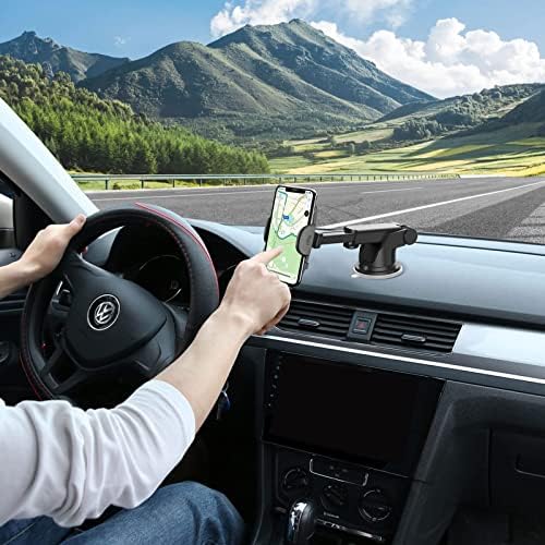 מחזיק טלפון לרכב הר, 2022 שדרוג מחזיק טלפון סלולרי לרכב, מכונית מחזיק טלפון ללא ידיים, מחזיק טלפון אוניברסלי ללוח המחוונים לרכב משמשה קדמית אוויר אוורור רכב תואם לכל הטלפונים הניידים