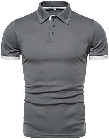 גברים של כושר רגיל קצר שרוול פולו חולצה רזה להתאים כפתור למטה גולף חולצות קלאסי בסיסי מזדמן מוצק רך חולצה