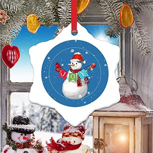 קישוט עץ חג המולד שמחה פתית שלג קישוטי כחול קישוטי שלג קישוטי חג המולד של שלג איש שלג קישוטי קרמיקה תלויים תליון לעץ חג המולד לילדים לתינוק