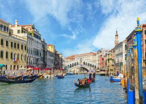 בלקו 15 על 10 רגל בד ונציה איטליה רקע גונדולה ליד גשר ריאלטו המפורסם בוונציה רקע צילום לקישוטי מסיבות איטלקיות משחק למבוגרים יום הולדת פוטושוט אבזרי רקע תמונה