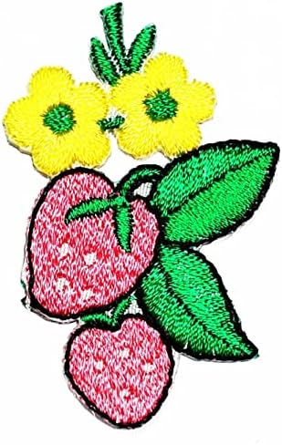 קליינפלוס 3 יחידות. מיני ורוד תות פירות ילדים קריקטורה תיקוני תותים צהוב פריחת ברזל על אפליקצית מוטיב תיקון מתאים לילדים למבוגרים עשה זאת בעצמך ג ' ינס מעיל תיק תרמיל כובעים
