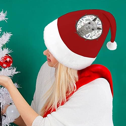 אלפקה יפה חבר קטיפה חג המולד כובע שובב ונחמד סנטה כובעי עם קטיפה ברים ונוחות אוניית חג המולד קישוט