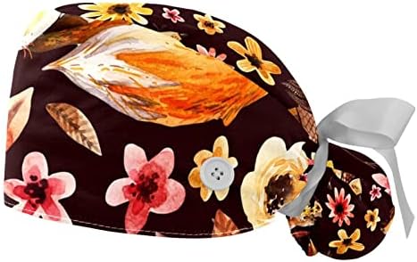 קיגאורו 2 יחידות נשים כובע עבודה מתכוונן עם כפתור חמוסות סמל חמודות עלים עלים קומפיל קווי קניון לאחור