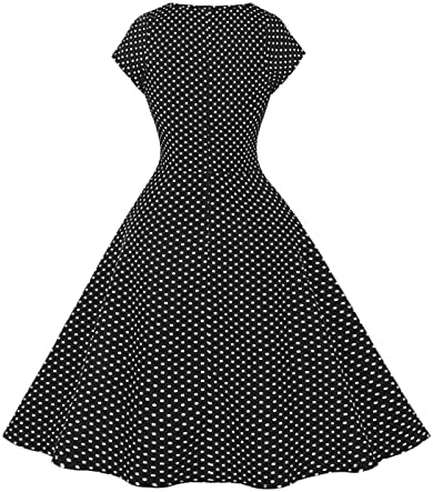 שמלות כנסייה של פרגירן לנשים 2023, אופנה לנשים מזדמנת כושר דק מודפס צוואר עגול עם חגורה שמלת שרוול קצר