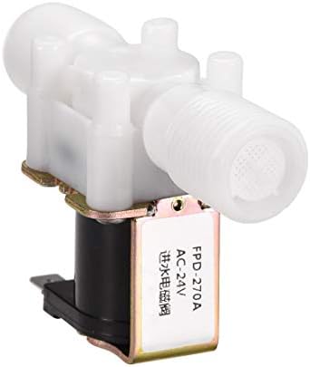 UXCell AC24V G1/2 מים פלסטיק שסתום סולנואיד חשמלי בדרך כלל סגור N/C מתג זרימת מים לחץ