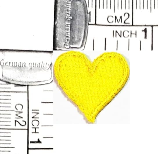 קליינפלוס 3 יחידות. מיני צהוב לב תיקון מלאכות אמנויות תפירת תיקון לבבות רקום ברזל על לתפור על תיקוני תג עבור עשה זאת בעצמך ג ' ינס מעיל תיק תרמיל כובעים