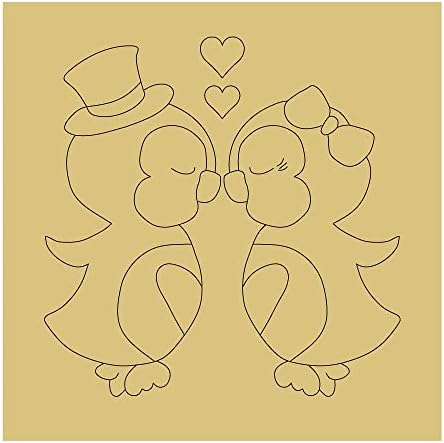 פינגווין עיצוב קו מגזרת האהבה יום דקורדורצורת קולב בד סגנון 12 אמנות 1
