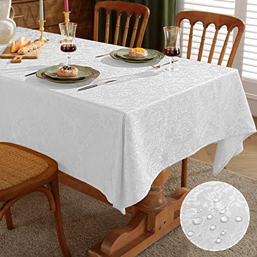 מפת שולחן מלבנית בעלת מרקם עמיד בפני מים נגד קמטים בד שולחן אקארד רך לחדר אוכל, מסיבות מזנון וארוחות חג )