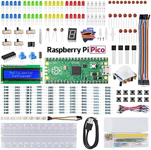 Sunfounder Raspberry Pi Pico ערכת Starter Basic עם ערכת הלמידה Super Starter V3.0 עבור Raspberry Pi מתחילים ותוכנה מהנדס