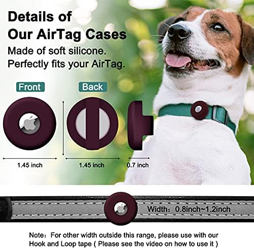 4 מחזיק תגי אוויר חבילות לצווארון כלבים, Tecogue Silicone Air Case עבור רתמות אפוד צווארון חתול רתמות, כיסוי מגן נגד אבוד