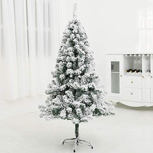 עץ חג המולד של ZPEE לבן PVC, שלג מלאכותי נוהר עץ חשוף עם עמדת מתכת קל להרכבת עץ האורן לא-2.4 מ '