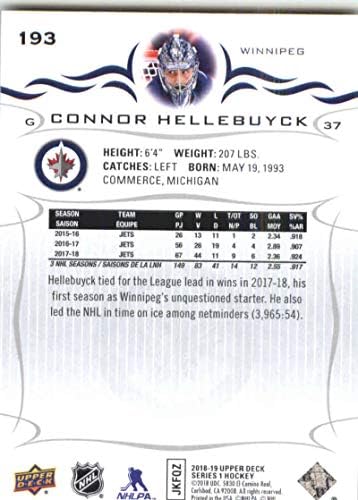 2018-19 הסיפון העליון 193 קונור Hellebuyck Winnipeg JES