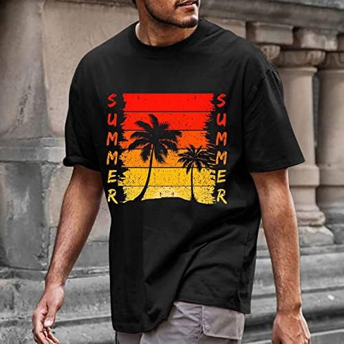 חולצות טריקו של XXBR Mens קיץ מכתב שרוול קצר הדפס טייז הוואי מזדמן