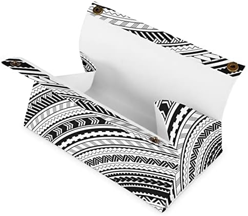 קישוטים אתניים בסגנון מאורי כיסוי קופסת רקמות מחזיק קופסת עור רקמות מלבנית מארגן נייר מקרים מלבני