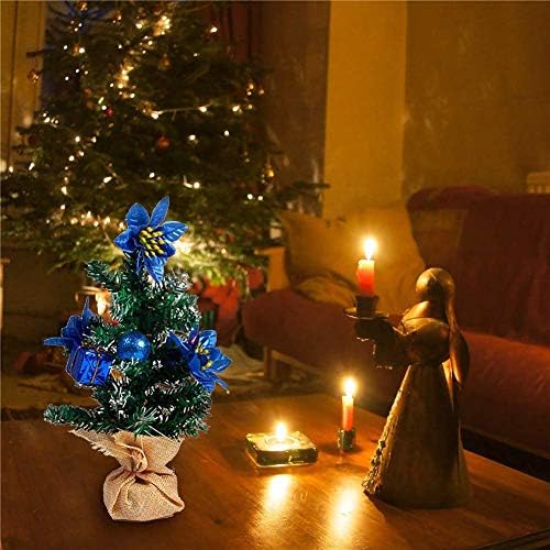עץ חג המולד מיני של Twdyc עם קישוטים, עץ חג המולד מעוצב בעדינות עם קישוטים עצי חג המולד של קישורים מתקפלים
