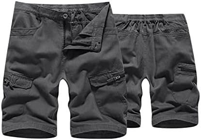 מכנסיים קצרים מטען אבזם גברים של נוסע רוכסן אופנה כיס חיצוני מכנסיים קצרים מקרית צבע מוצק רב גברים של