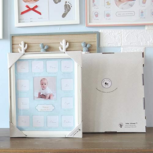 קולאז ' תמונה מסגרת עבור תינוק ראשון שנה 12 חודש מזכרת תמונה תמונה מסגרת-מתנה לאמא להיות או מצפה הורים-לבן