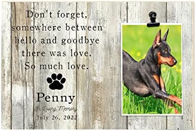 ב לאהוב זיכרון מיניאטורי פינצ ' ר כלב אישית כלב תמונה קליפ מסגרת לחיות מחמד זיכרון מתנה, כלב טביעת רגל, חיות מחמד אובדן מתנה