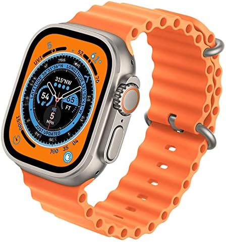 Anaker Ocean Watch Watch תואם Apple Watch 45 ממ 44 ממ 42 ממ 41 ממ 40 ממ 38 ממ לגברים נשים, סיליקון להקות ספורט לסדרה IWatch 8 7 SE 6 5 4 3 2 1, רצועת כף היד רכה מתכווננת רכה מתכווננת