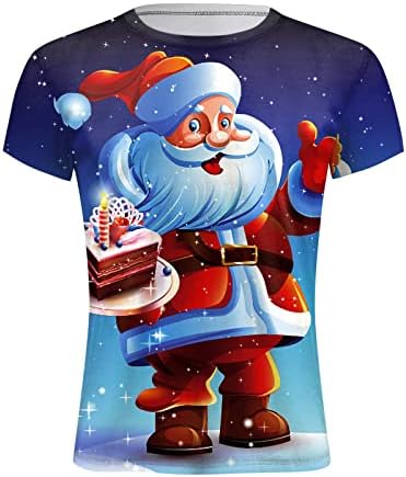 חייל חג המולד של ווקאצ'י חולצות שרוול קצר עבור גברים, חג המולד סנטה קלאוס מודפס אימון ספורט אתלטיקה טופית טי