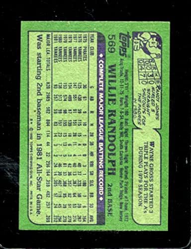 1982 Topps 569 Willie Randolph Exmt Yankees