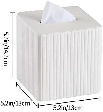 מכסה קופסאות רקמות Meibooch מחזיק קופסאות רקמות מרובעות בעור פו עם תחתית מגנטית לחדר שינה או משרד אמבטיה