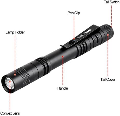פנס עט טילון, פנס אור עט של 5 יחידות LED עם קליפ, 500 פנס פנס פנס פנס פנס של לומן מיני לומן
