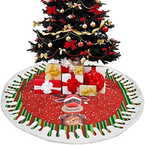 עץ חג המולד Shypt Santa Snowman דפוס חצאית מודפסת