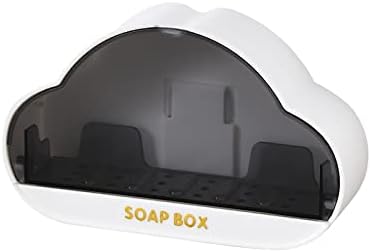 Blirot Cloud Cox קופסת סבון ללא אגרוף קיר סבון קיר תלוי עם ניקוז אור יוקרה צדפה סבון סבון מגש אחסון קופסת דובדבן דובדבן