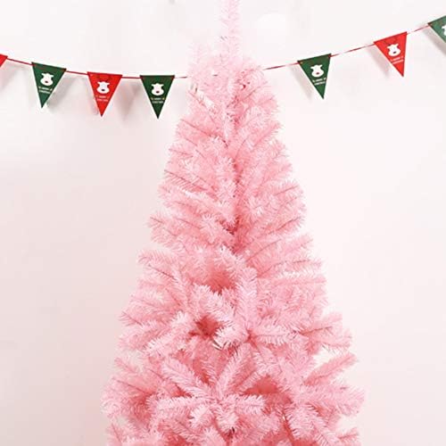 ZPEE ורוד עץ חג המולד מלאכותי לא מואר, חומר PVC עץ אורן קל להרכבה של קישוט חג המולד עץ חשוף מתאים למקורה 2.1M