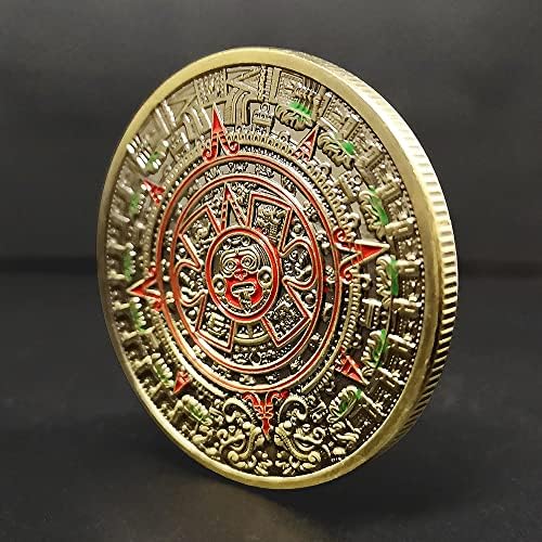מטבעות זרים נקודת צבע צבע דרקון מדליות מאיה מקסיקו אצטק מטבעות ברונזה עתיקות הקלה תלת מימדית חזקה